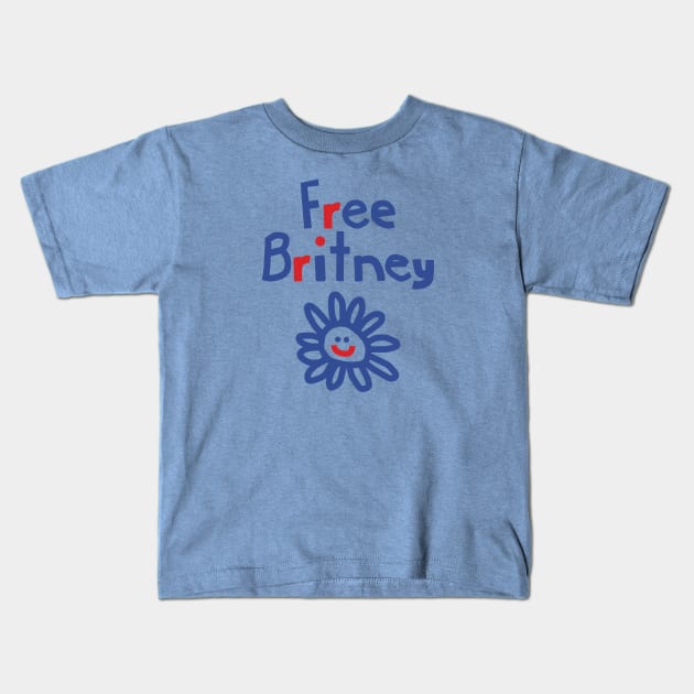 Free Britney and Daisy Smiley Face Kids T-Shirt by ellenhenryart